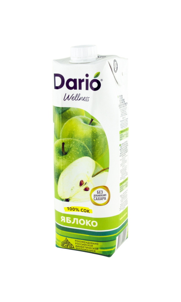 Дарио Велнес 1л*6 сок Яблочный восстанов.осветл.