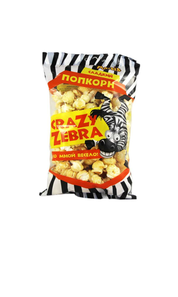 Попкорн сладкий Сrazy Zebra 80грх12