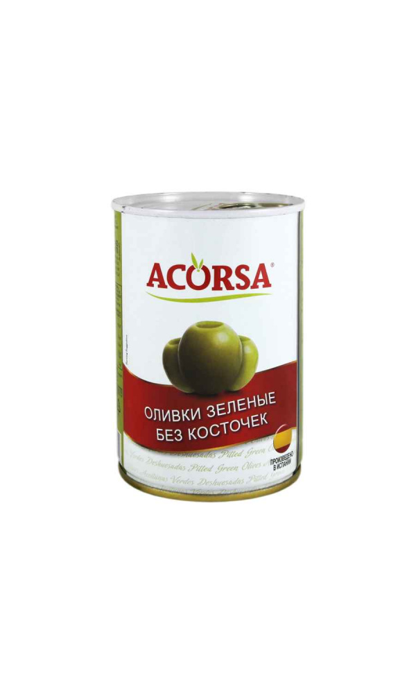 Оливки зеленые без косточки Акорса 425гр*12